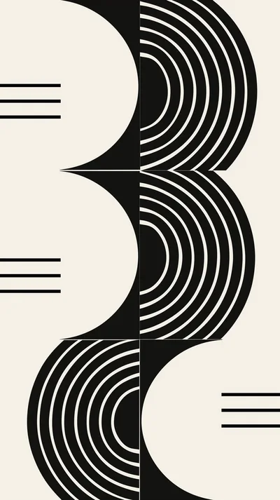 Minimalist Abstract Geometric Pattern With Concentric Circles