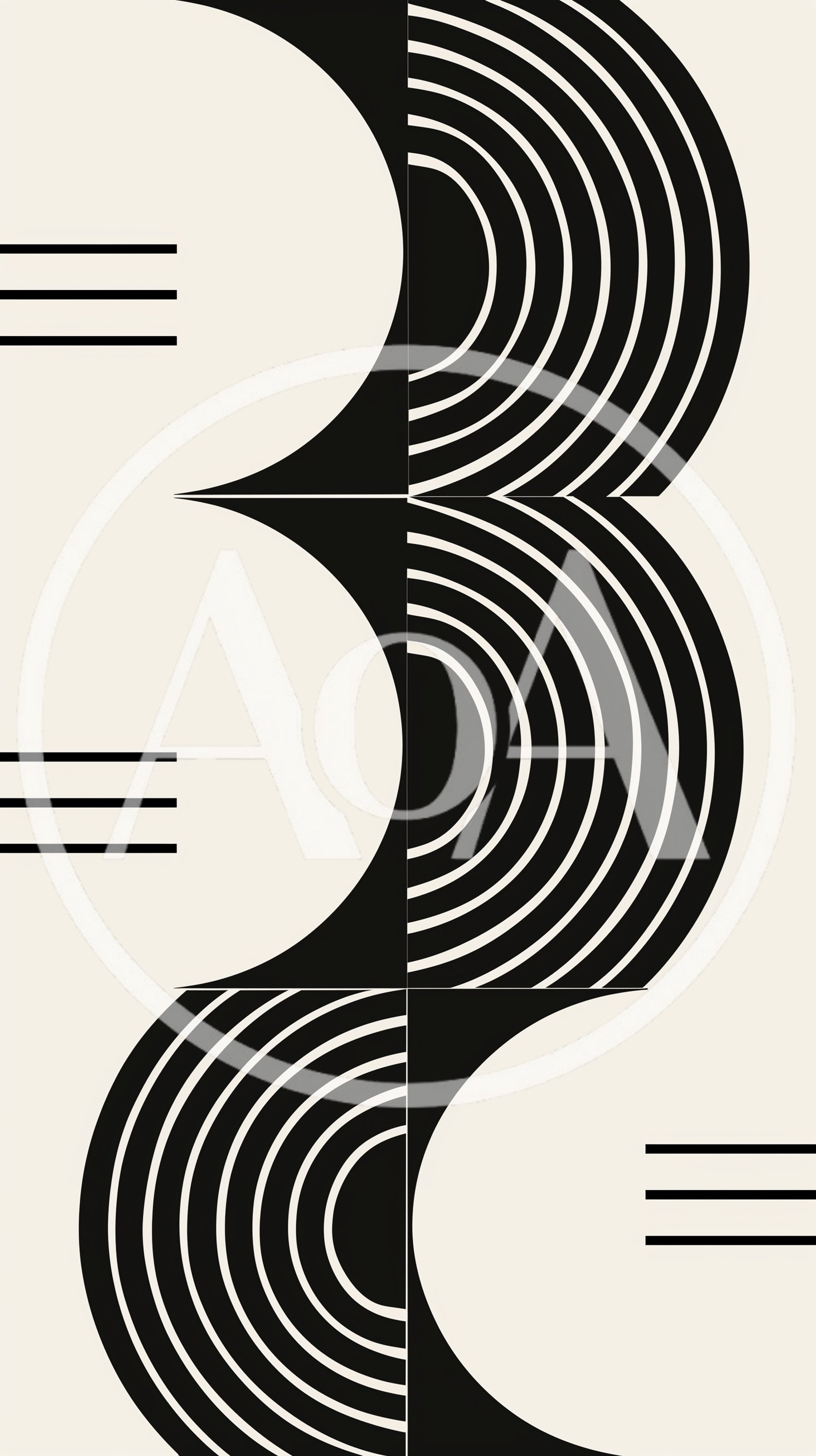Minimalist Abstract Geometric Pattern With Concentric Circles