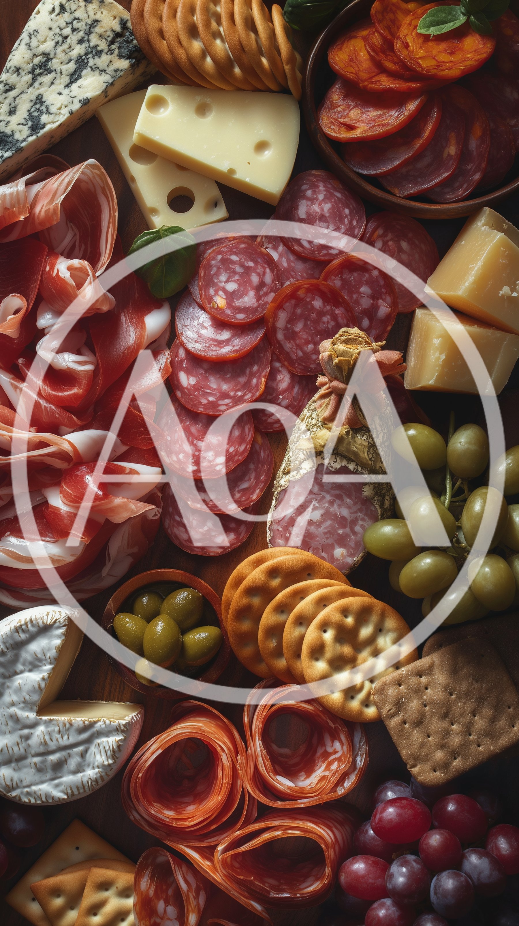 Gourmet Charcuterie Board With Assorted Meats And Cheeses