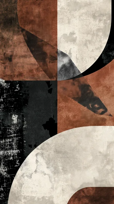 Abstract Geometric Composition With Textured Earth Tones