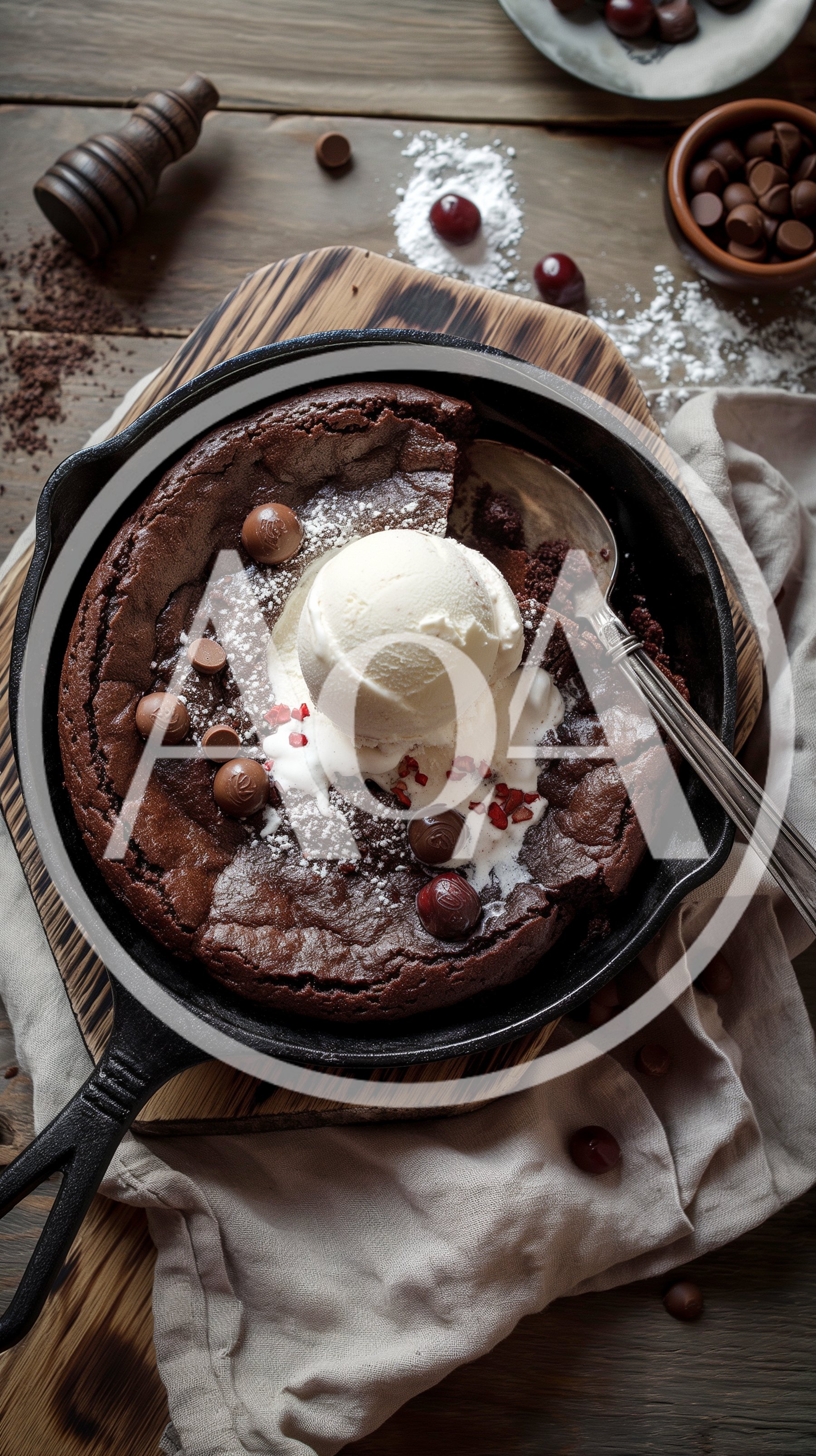 Chocolate Skillet Brownie With Vanilla Ice Cream