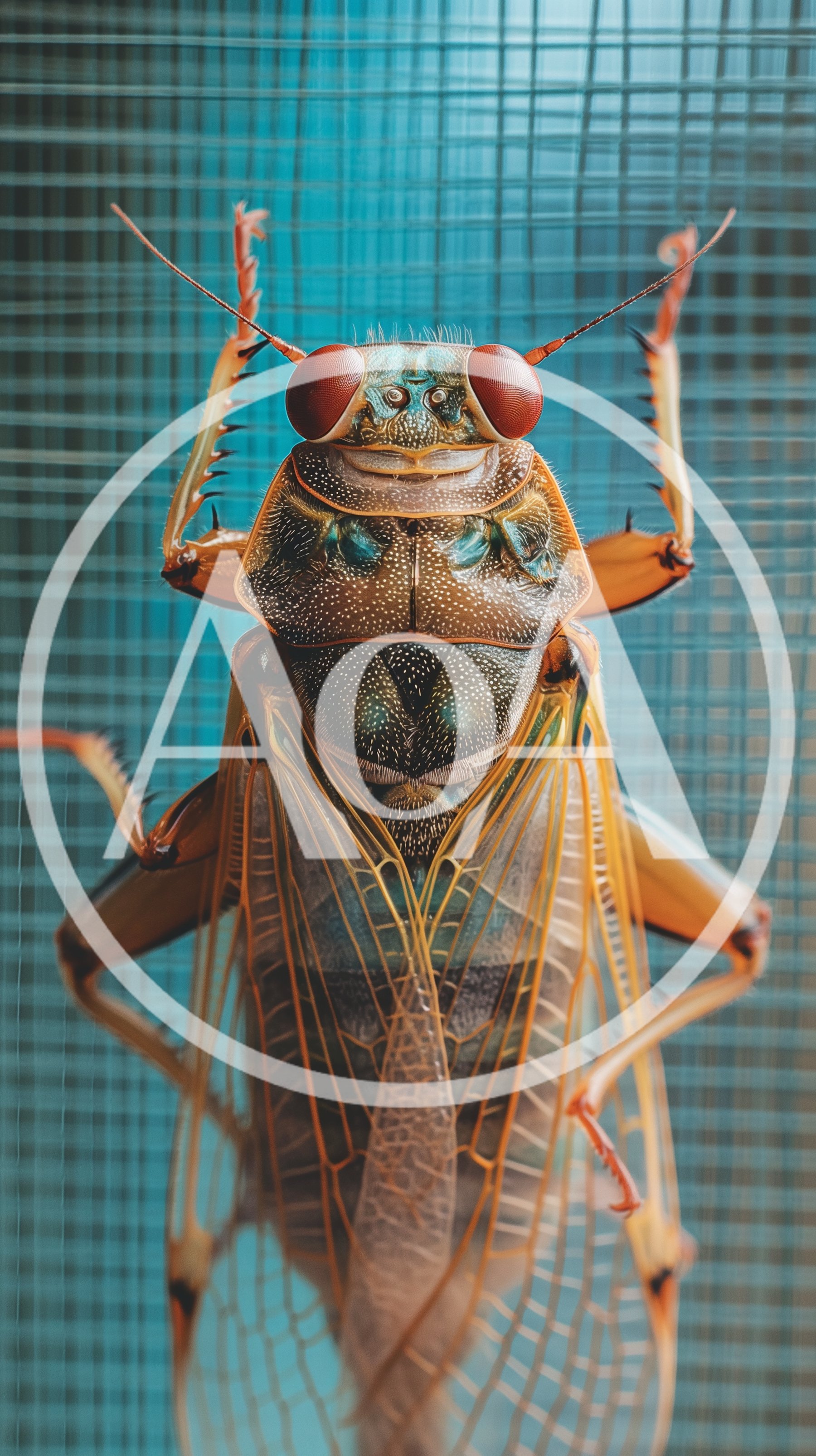 Macro Close Up Of A Cicada On Screen