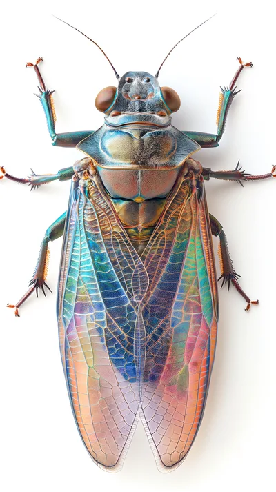Macro View Of An Iridescent Cicada Insect