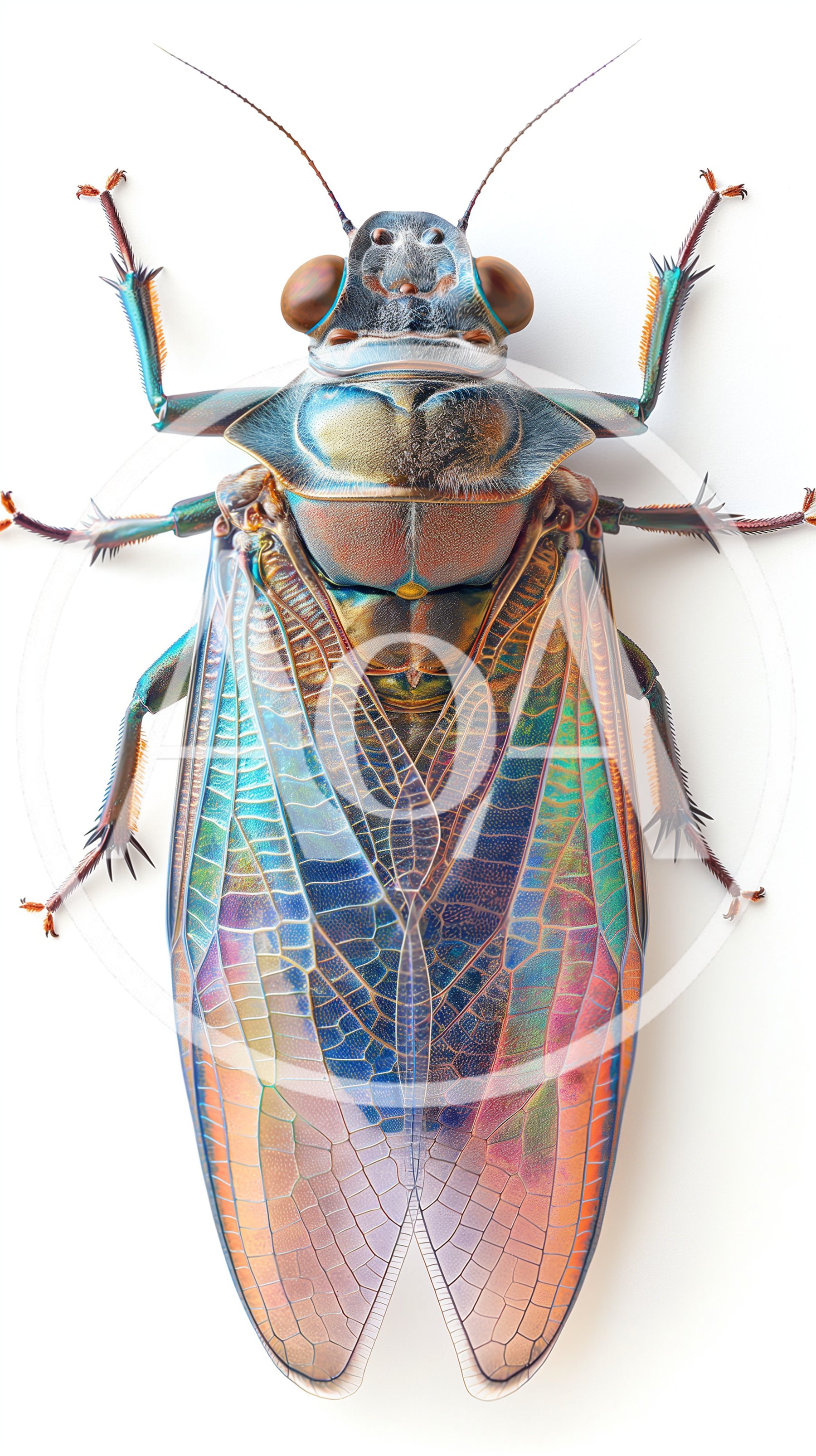 Macro View Of An Iridescent Cicada Insect