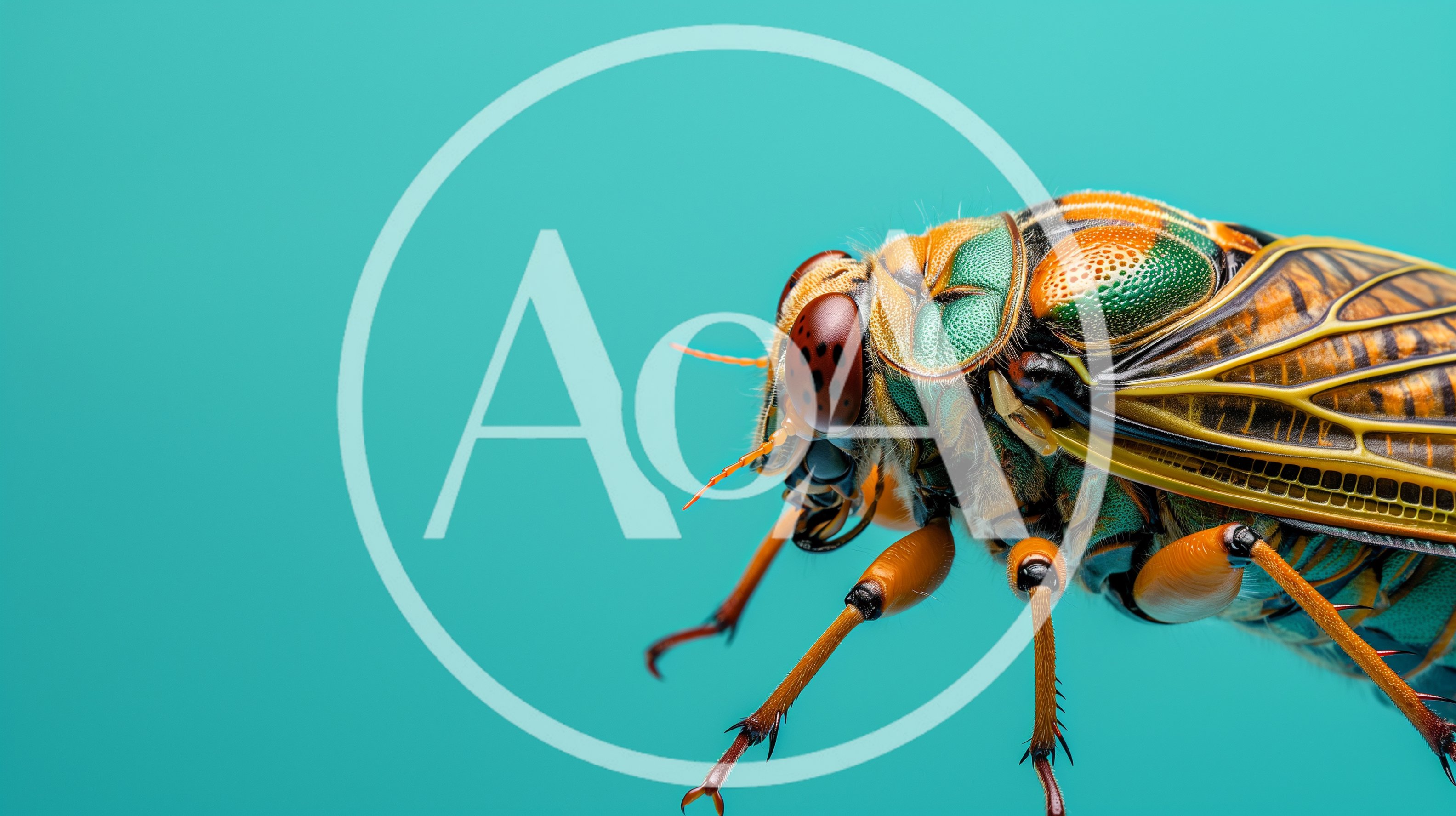 Macro Close Up Of A Colorful Cicada