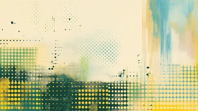 Abstract Digital Art With Halftone Dot Patterns