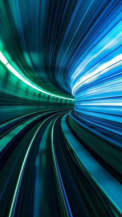 High Speed Motion Blur Inside A Subway Tunnel