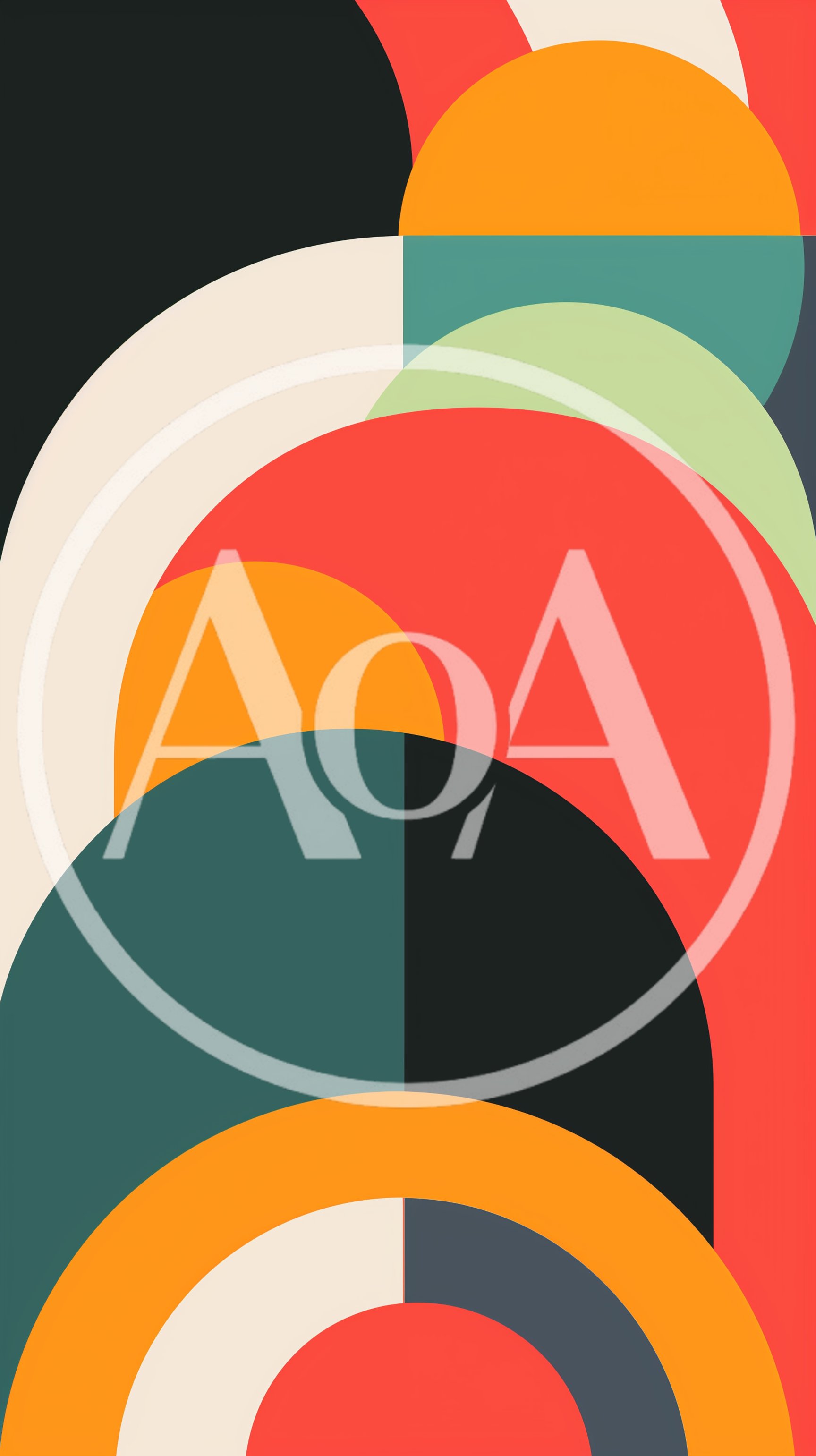 Abstract Geometric Pattern With Overlapping Semicircles