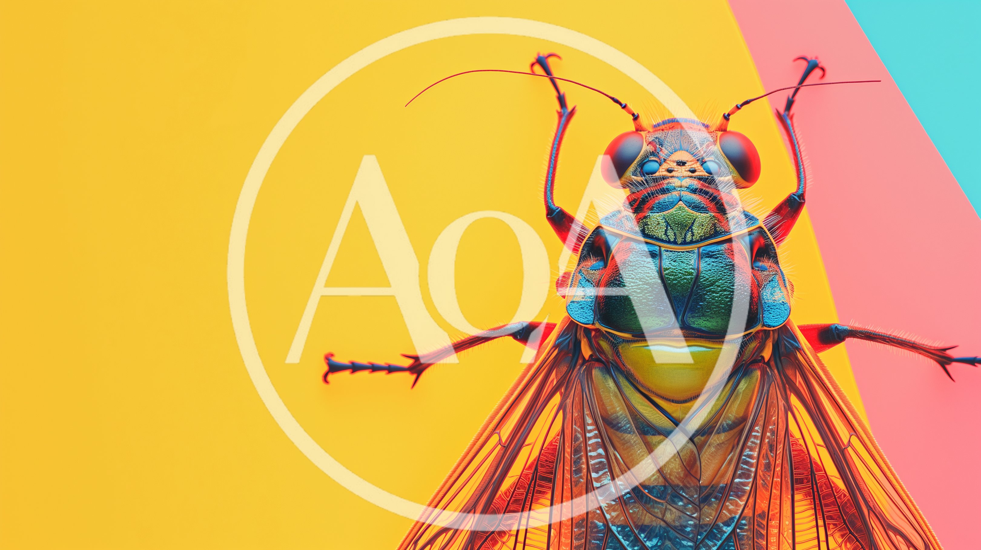 Macro Close Up Of A Colorful Cicada Insect