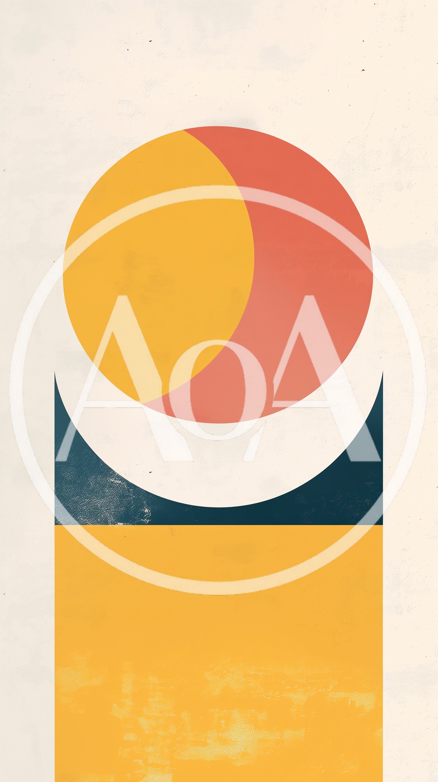 Minimalist Abstract Geometric Sun And Landscape Illustration