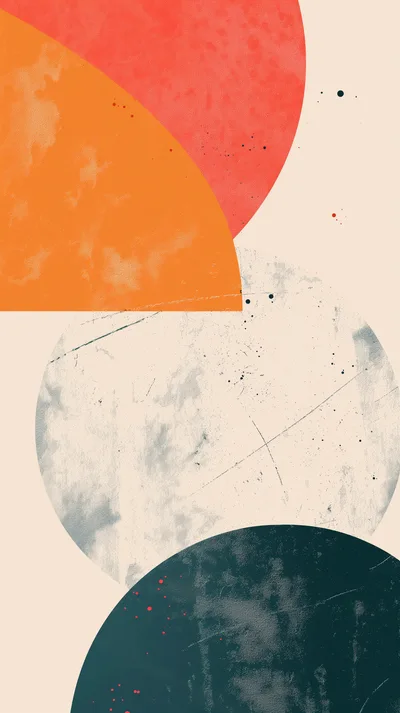 Abstract Minimalist Geometric Shapes With Textured Surface