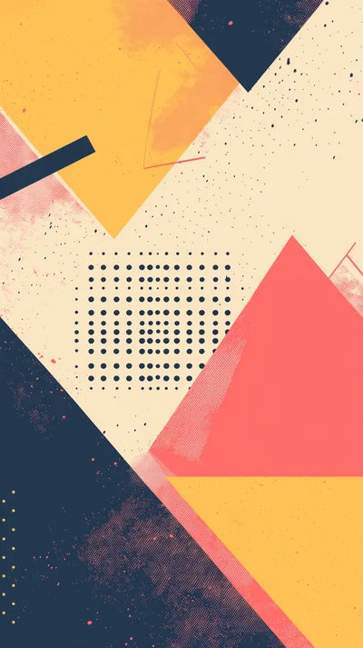 Abstract Geometric Memphis Style Graphic Design Background