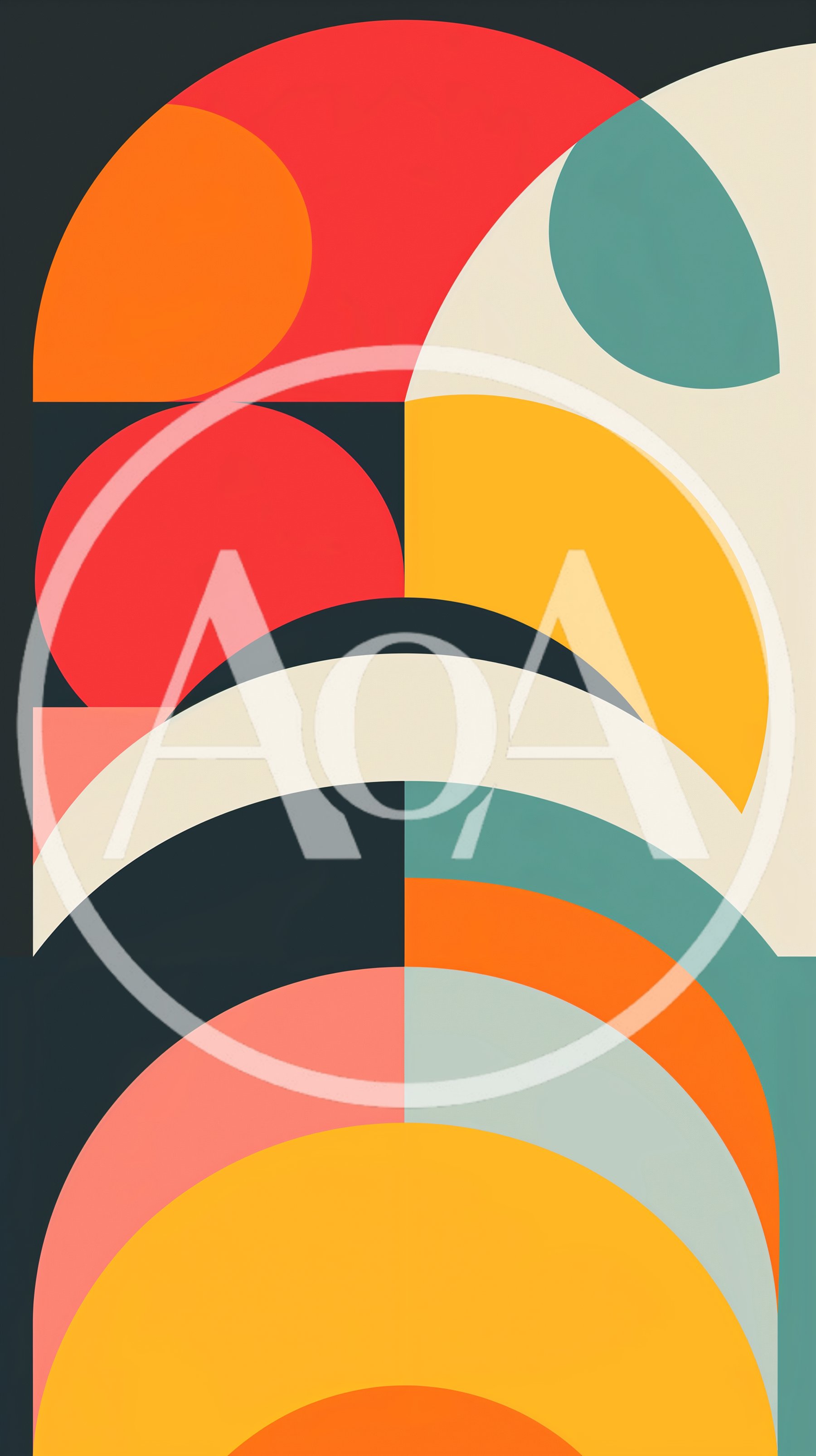 Abstract Geometric Composition With Vibrant Colorful Shapes