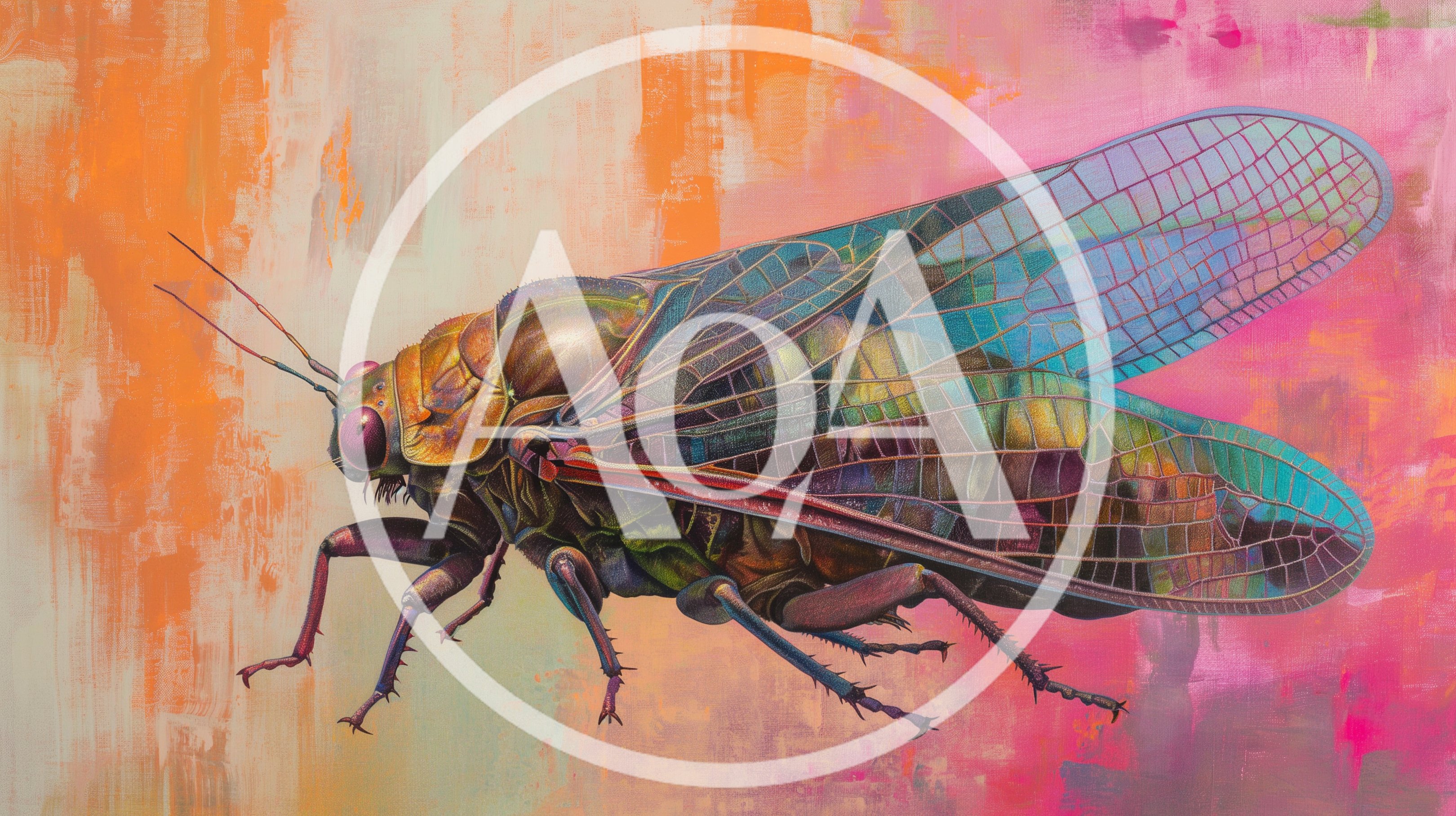 Detailed Artistic Illustration Of A Vibrant Cicada