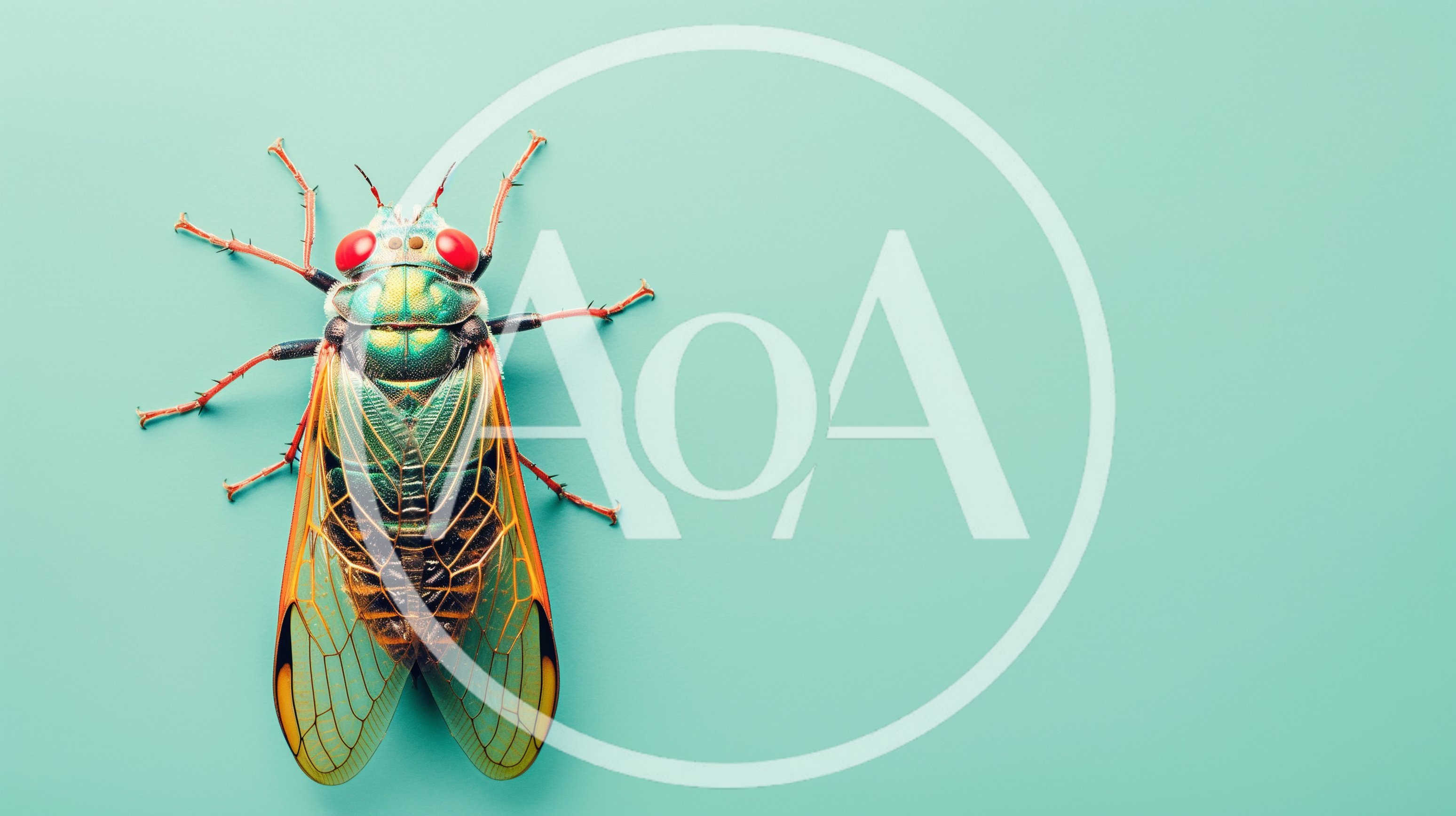 Macro Shot Of A Vibrant Green Cicada
