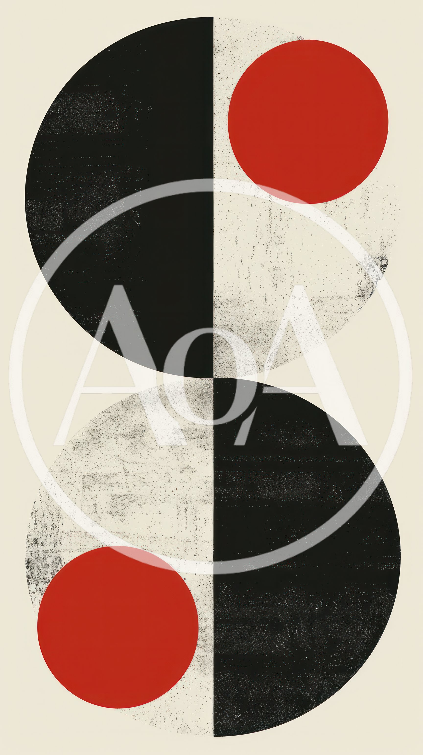 Minimalist Abstract Geometric Composition With Circles And Texture