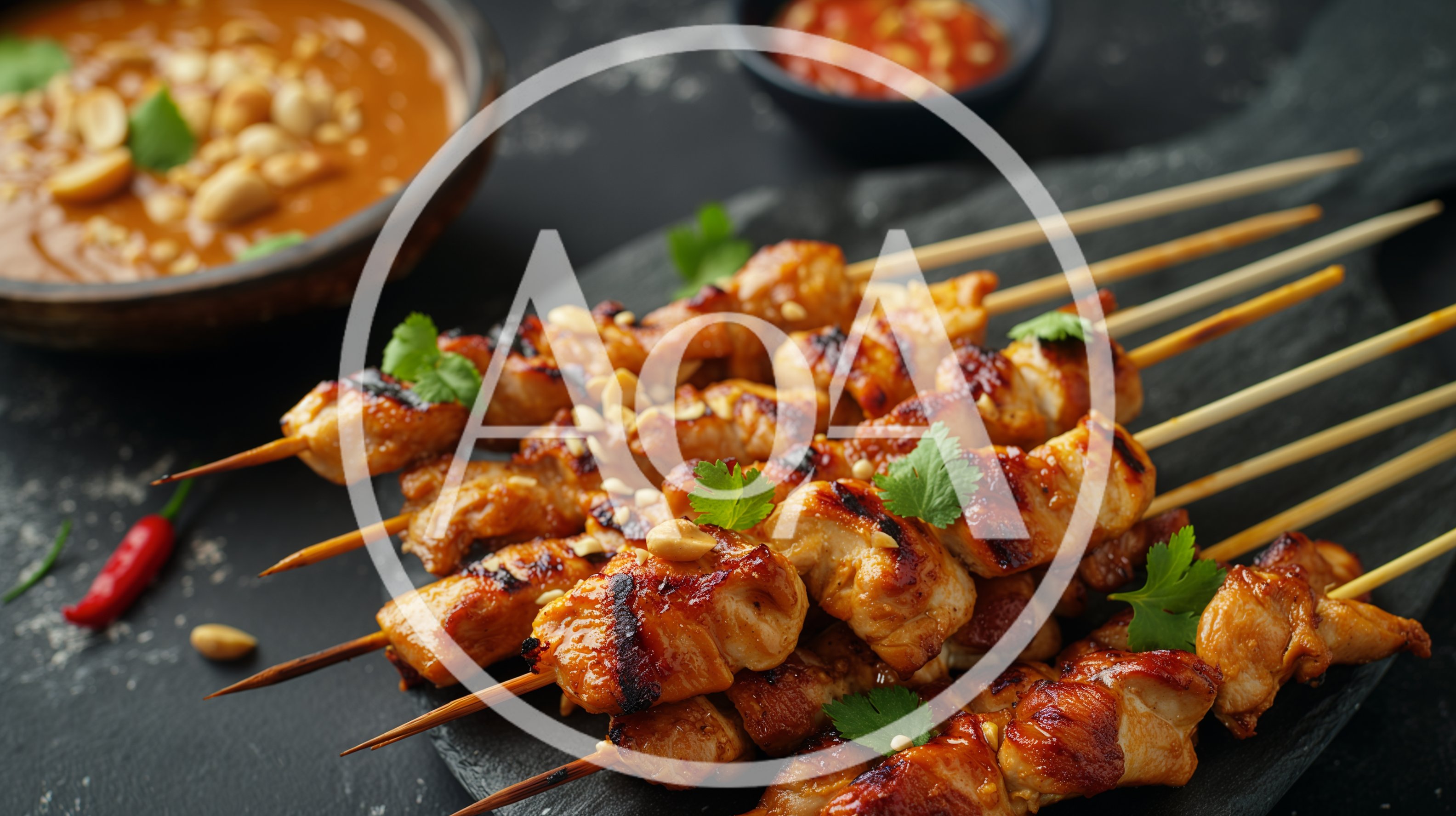 Grilled Chicken Satay Skewers With Peanut Sauce