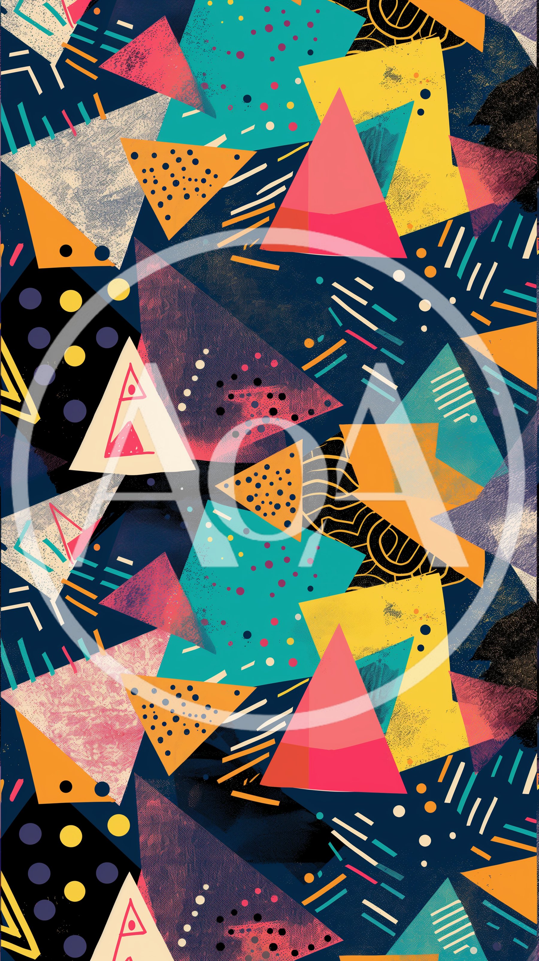 Abstract Memphis Style Geometric Pattern Background