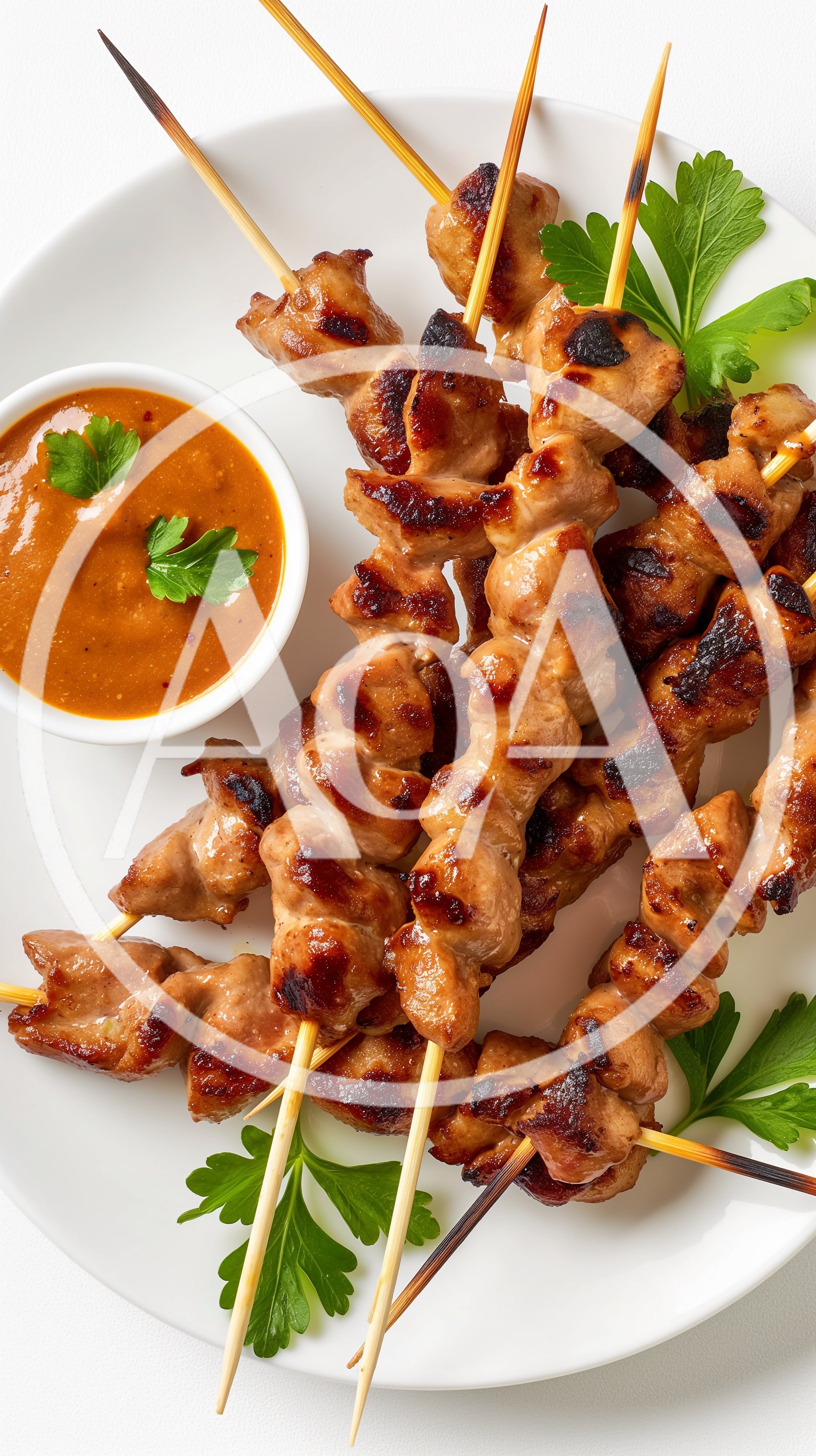 Grilled Chicken Satay Skewers With Peanut Sauce