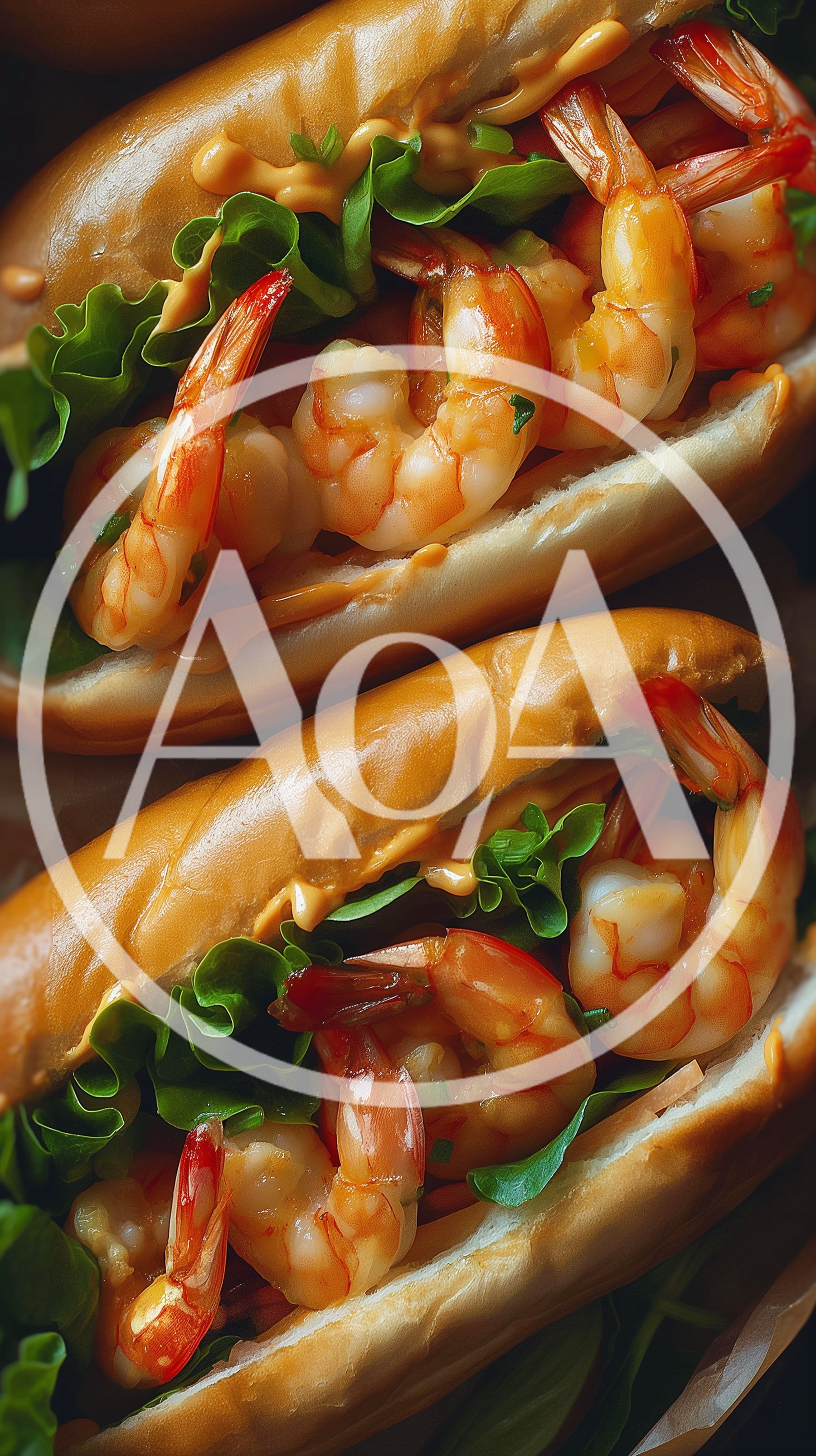Two Gourmet Shrimp Rolls With Fresh Lettuce And Sauce