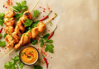 Grilled Chicken Skewers With Dipping Sauce