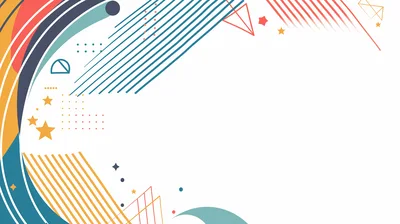 Abstract Geometric Memphis Style Background Design