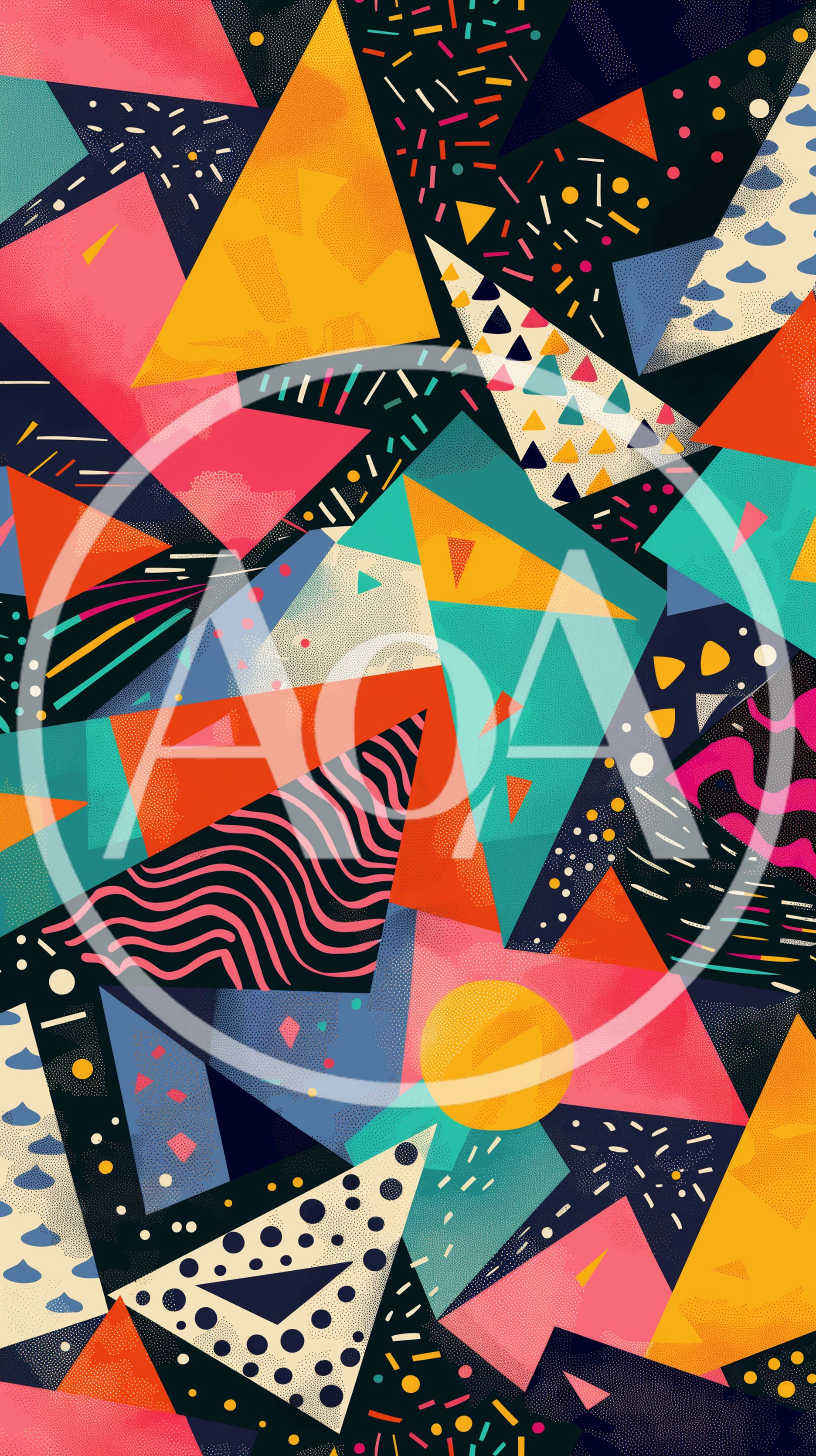 Abstract Memphis Style Geometric Pattern Background