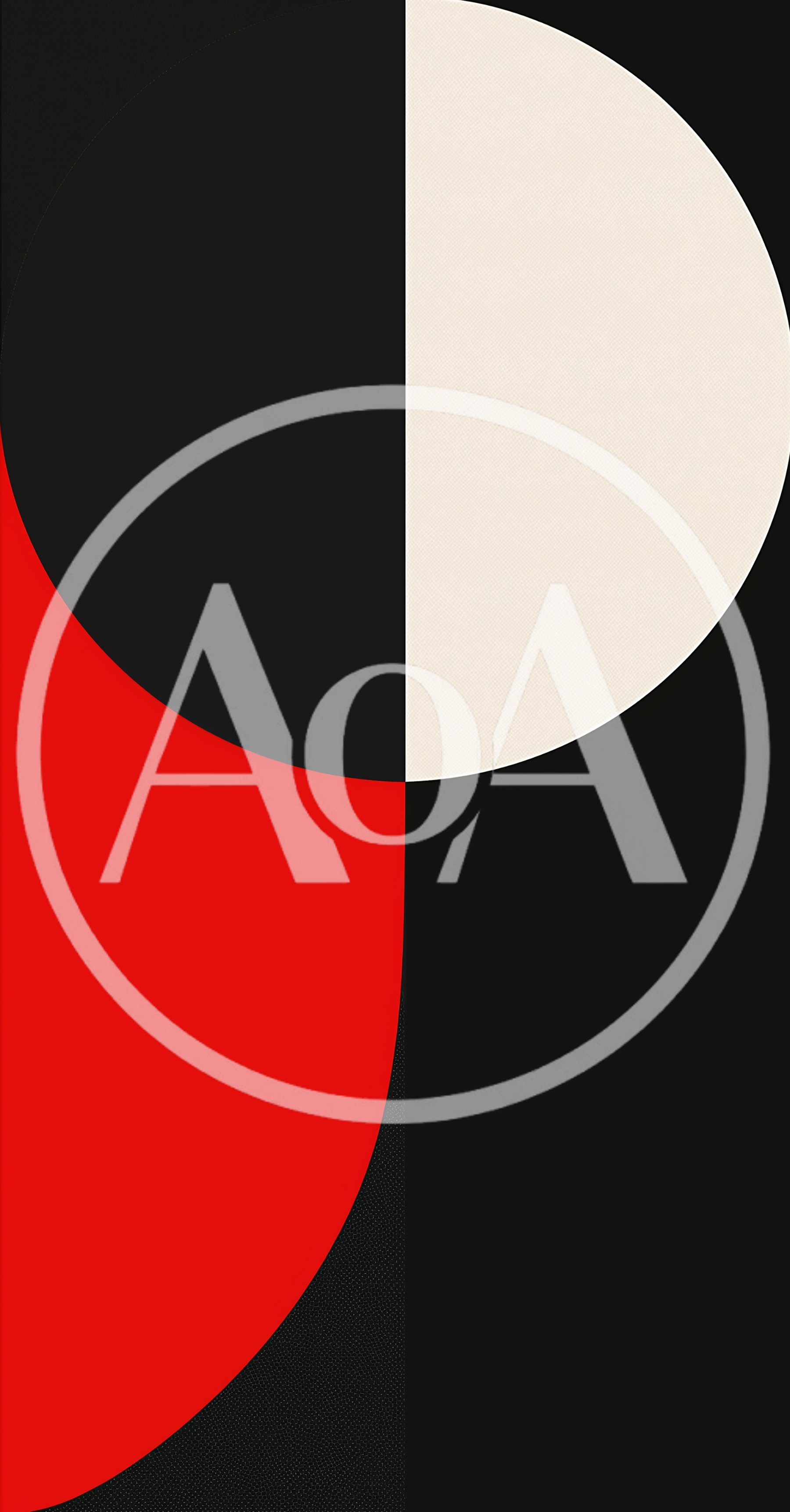 Minimalist Abstract Geometric Composition With Red And White Circles
