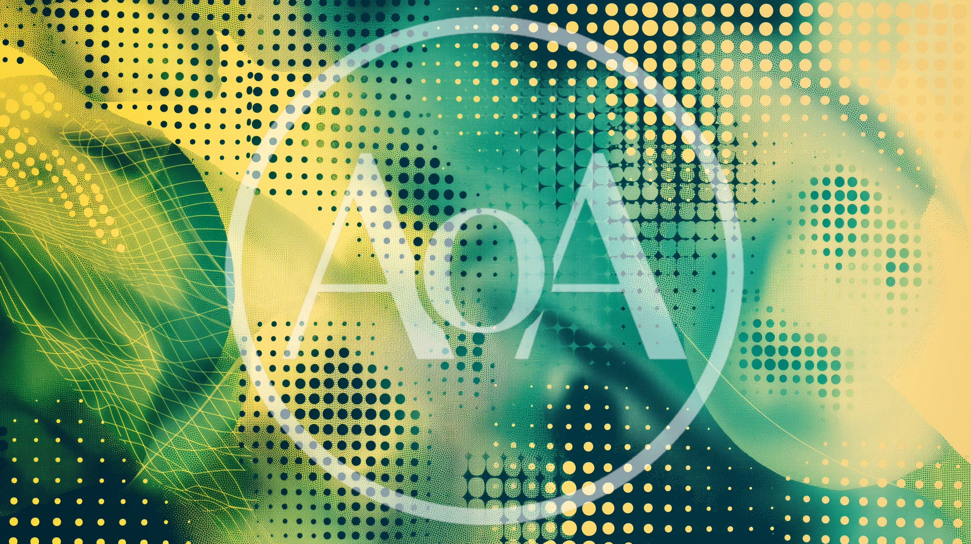 Abstract Digital Background With Halftone Dots And Waves