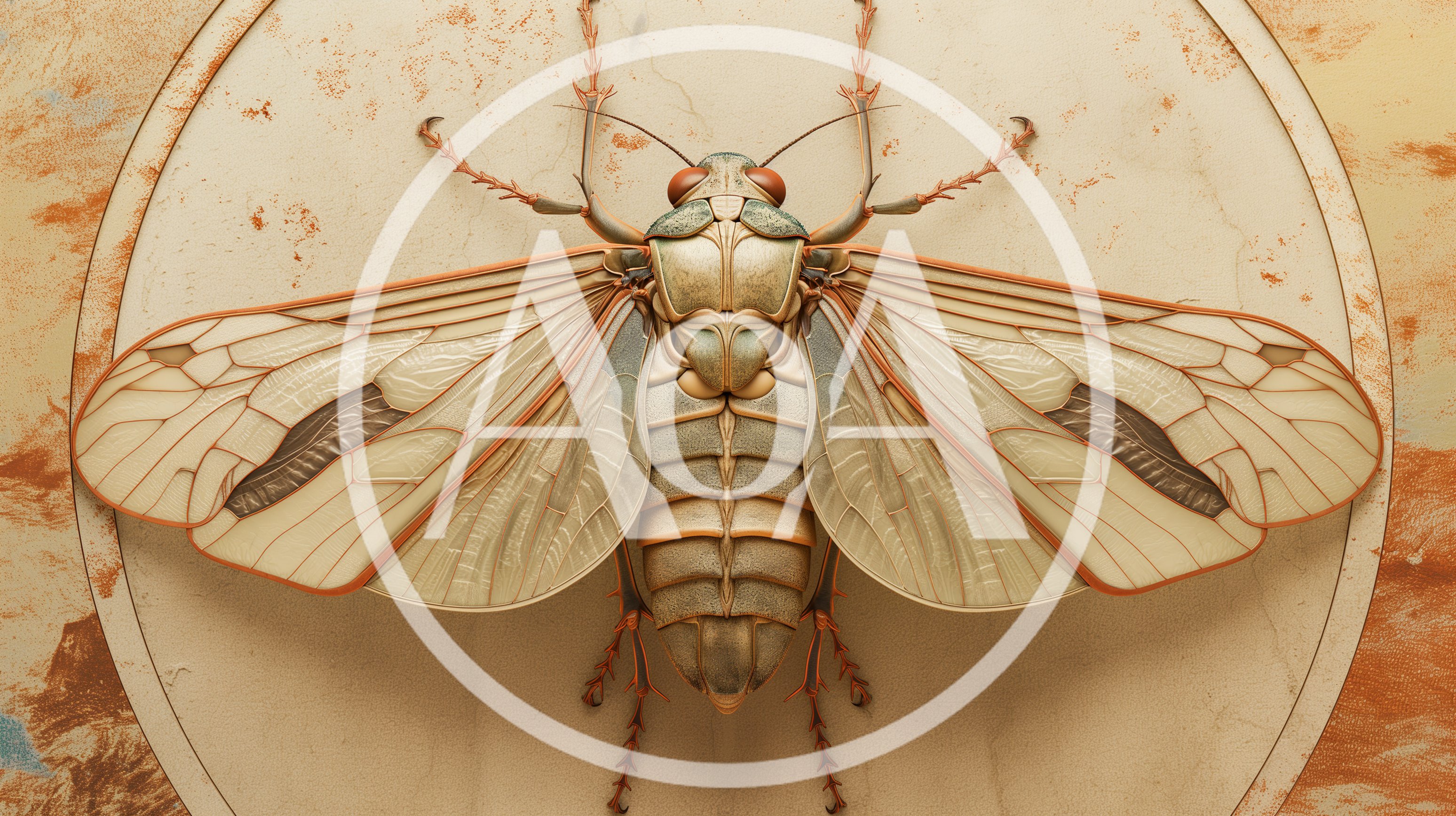 Macro View Of A Stylized Cicada Insect