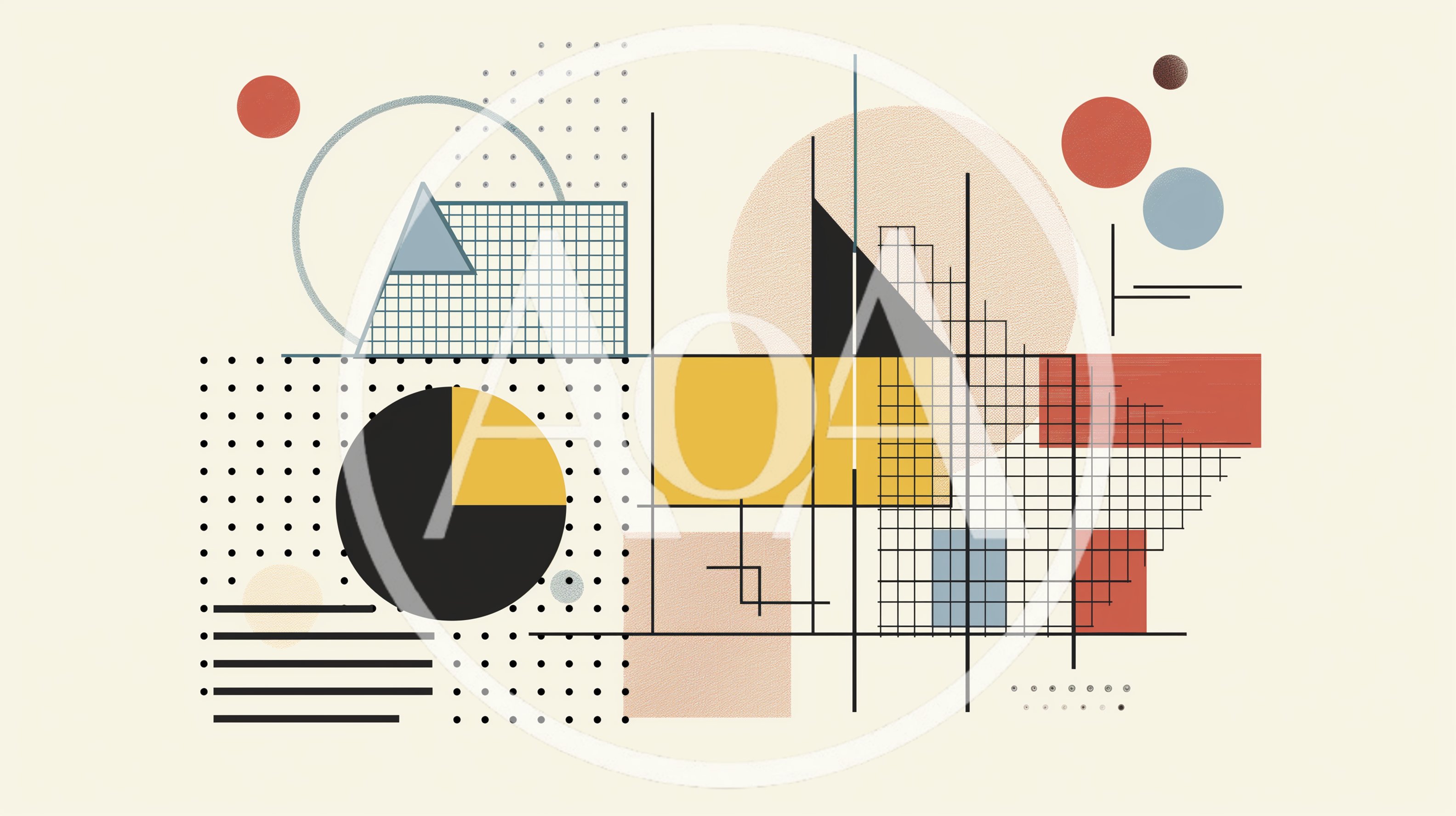 Abstract Bauhaus Style Geometric Composition With Shapes