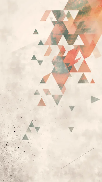 Abstract Geometric Triangle Pattern With Grunge Texture