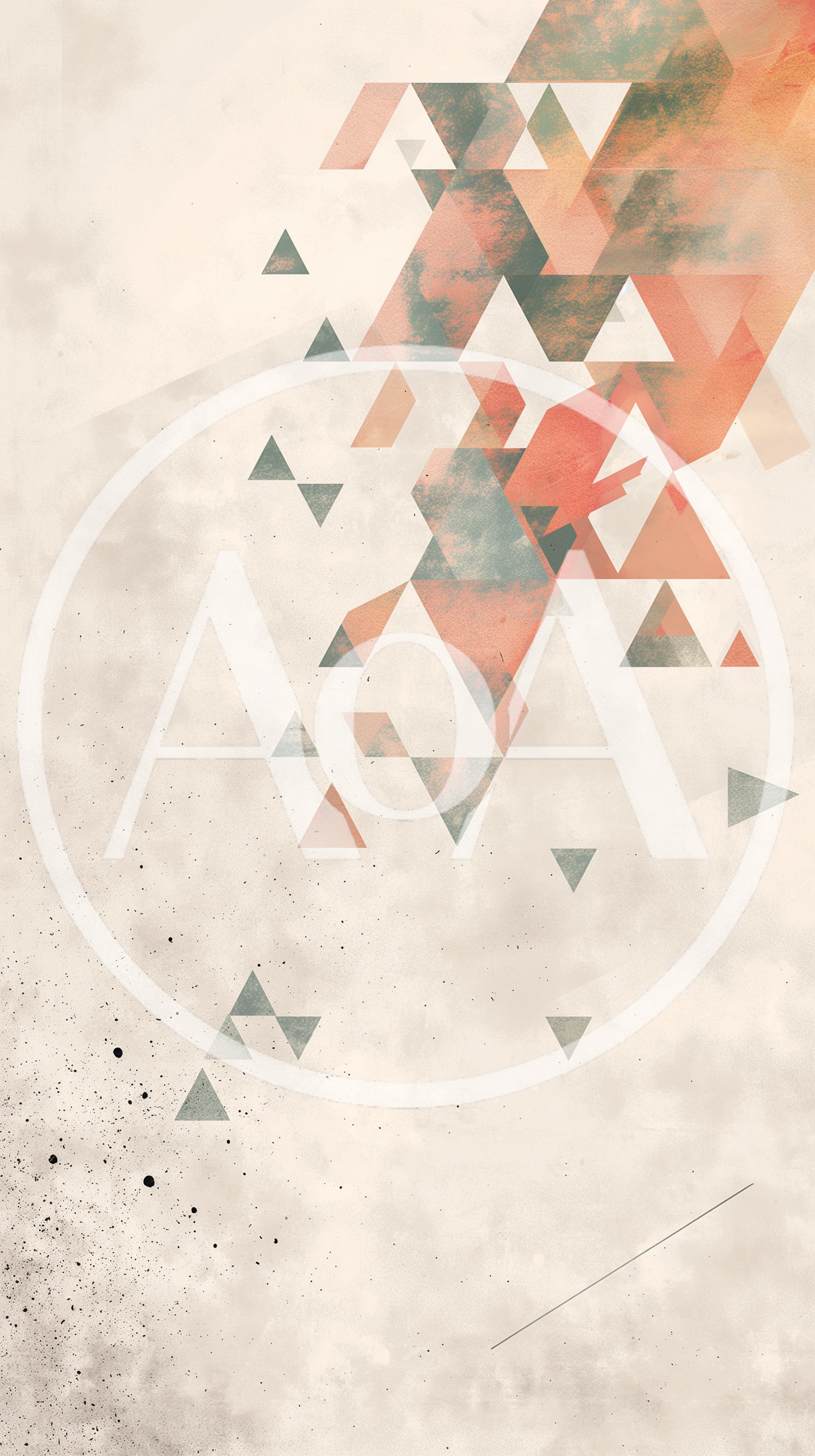 Abstract Geometric Triangle Pattern With Grunge Texture