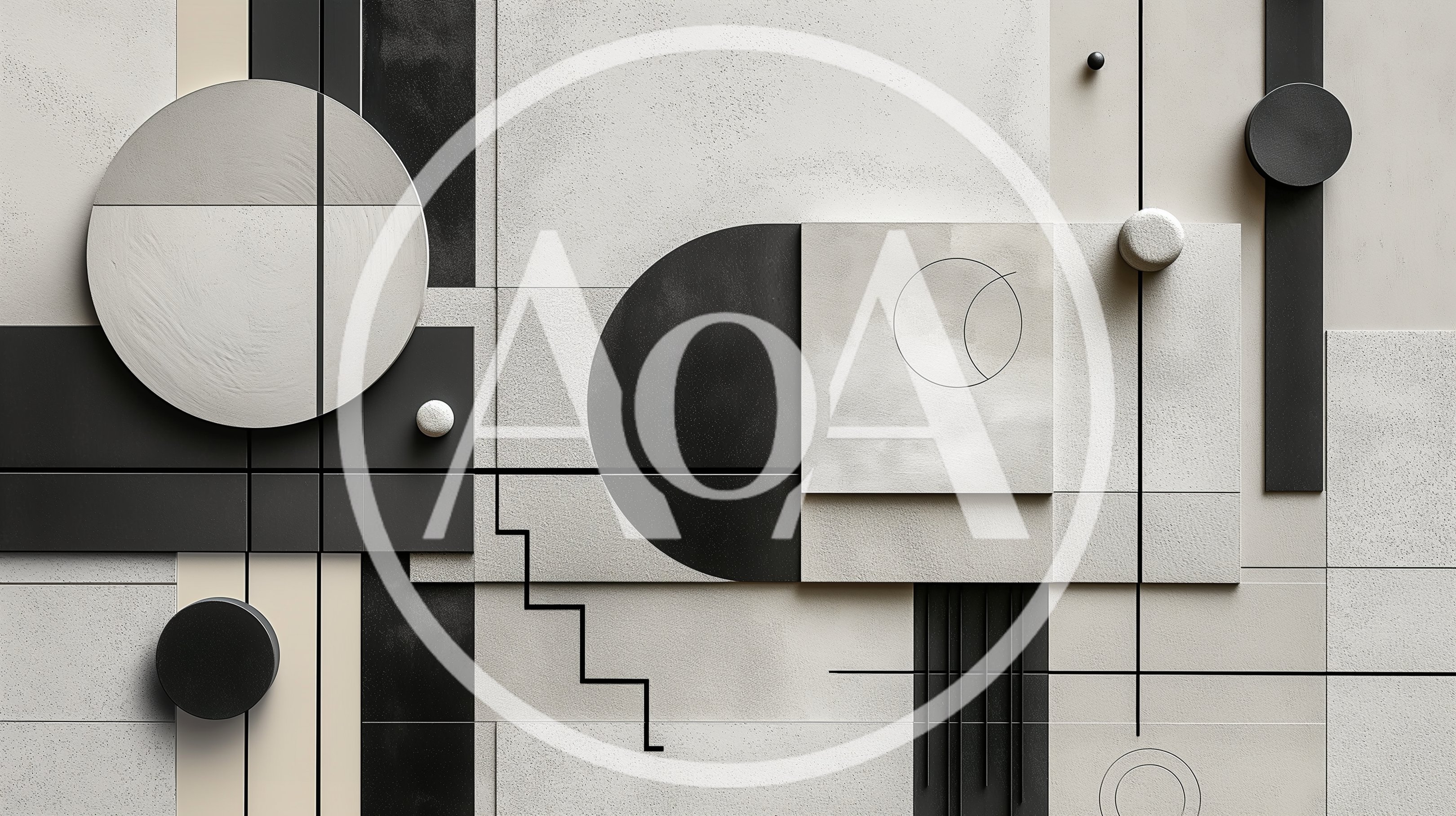 Abstract Geometric Composition With Minimalist Shapes And Textures