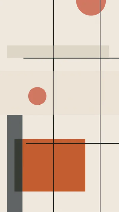 Minimalist Abstract Geometric Composition With Shapes And Lines