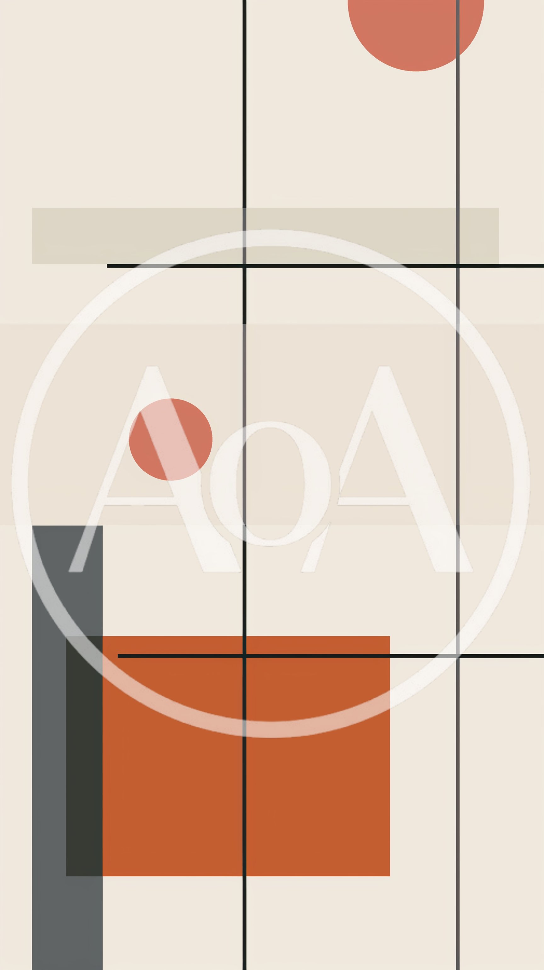 Minimalist Abstract Geometric Composition With Shapes And Lines