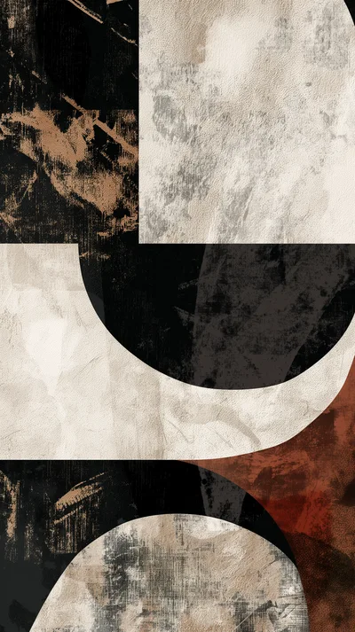 Abstract Geometric Composition With Textured Layers