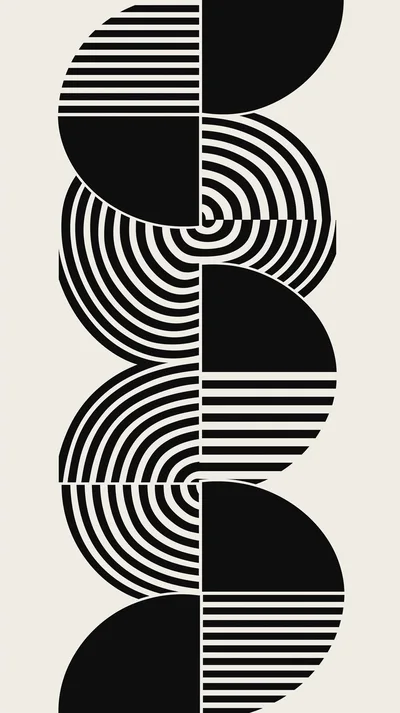 Abstract Geometric Minimalist Pattern With Circles And Lines