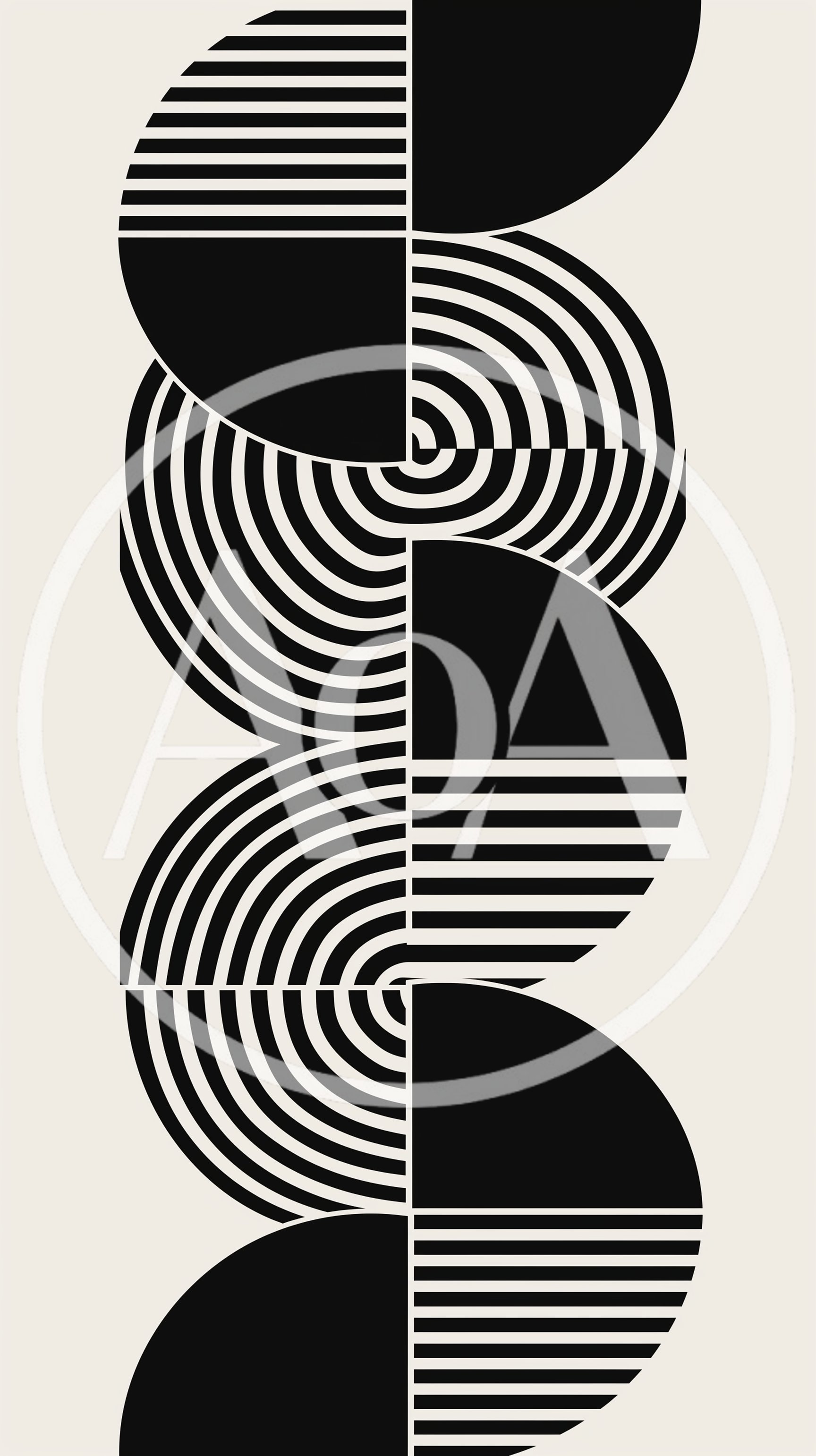 Abstract Geometric Minimalist Pattern With Circles And Lines