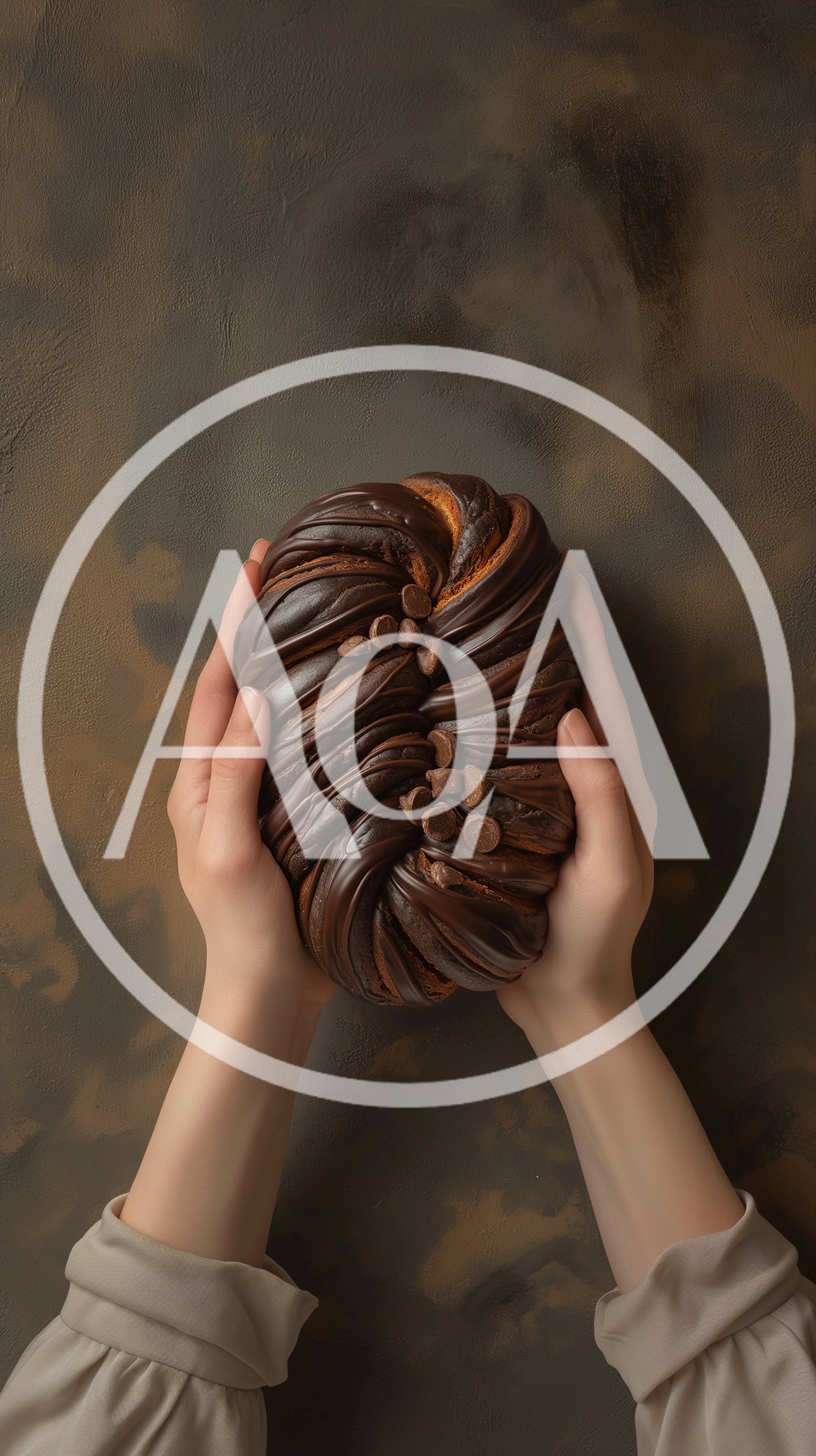 Hands Holding A Fresh Chocolate Babka Loaf