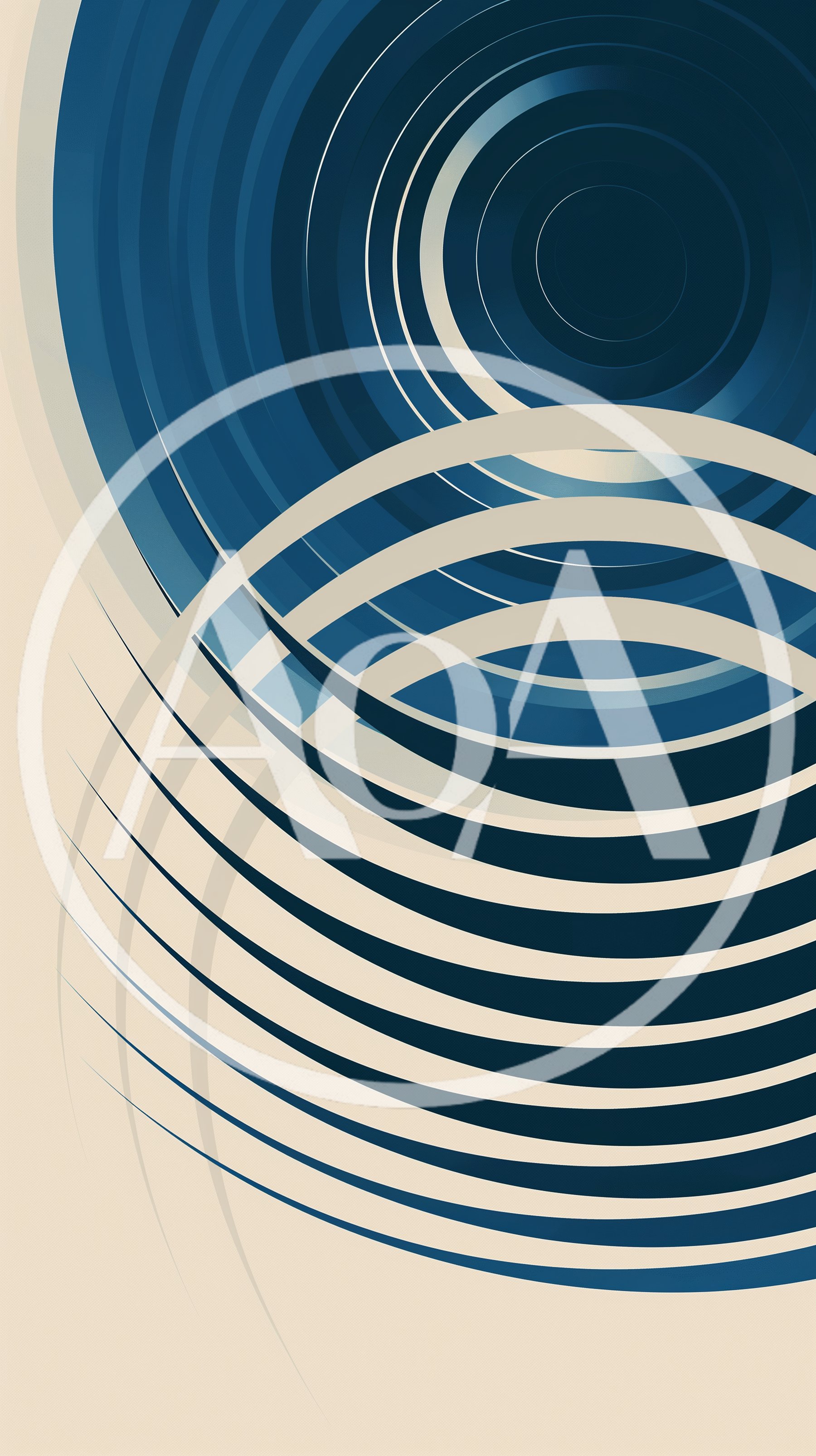 Abstract Geometric Pattern With Concentric Blue And Cream Circles