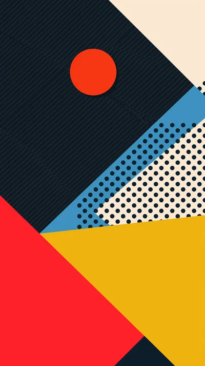 Abstract Geometric Composition With Bold Shapes And Patterns