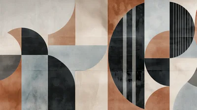 Abstract Geometric Wall Art With Earthy Tones