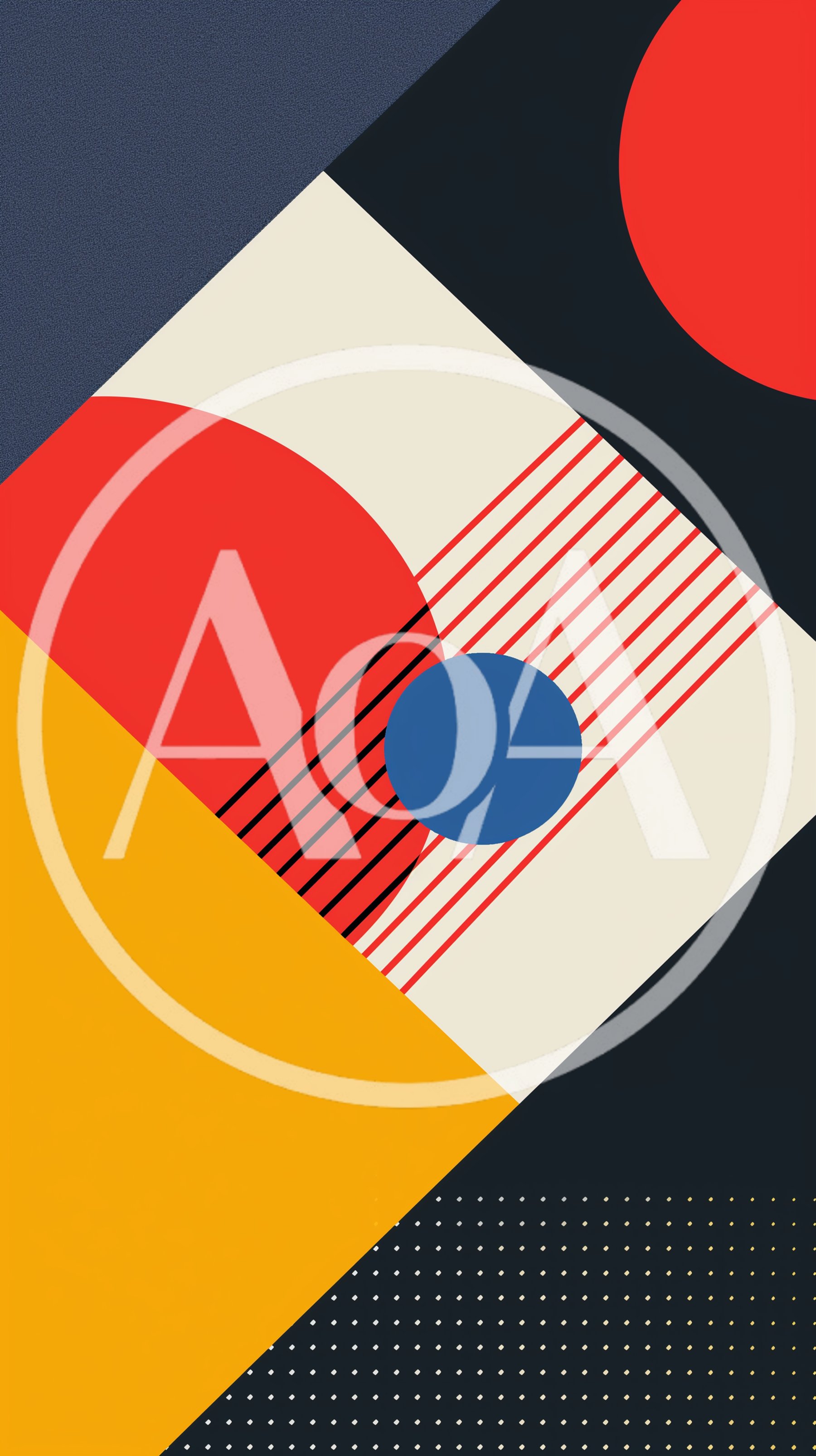 Abstract Geometric Composition With Bauhaus Style Elements