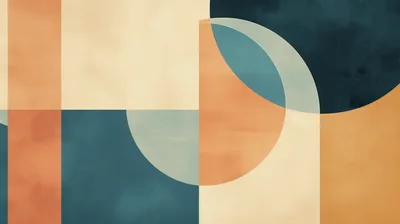 Abstract Geometric Composition With Circles And Rectangles