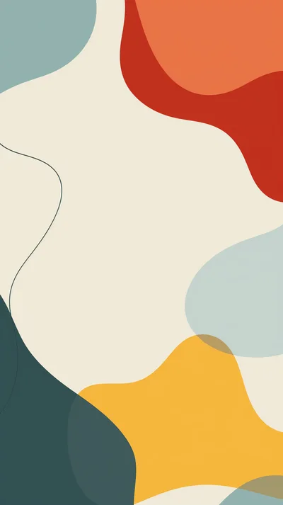 Abstract Organic Shapes Background With Pastel Colors