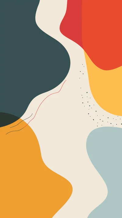Abstract Minimalist Background With Organic Shapes And Lines