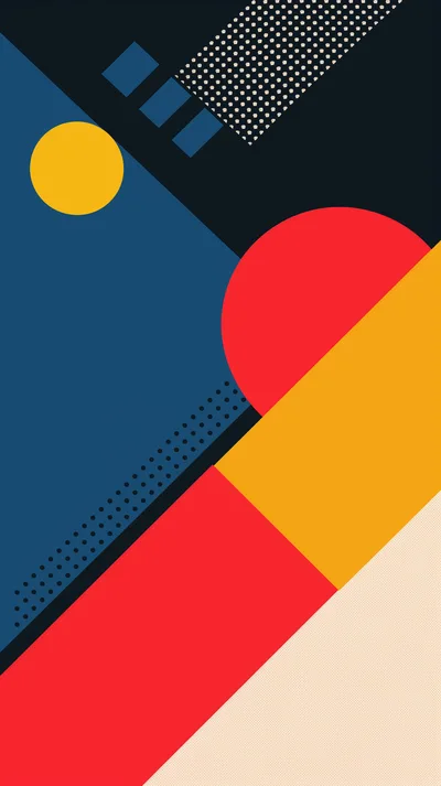 Abstract Geometric Composition With Bold Shapes And Patterns