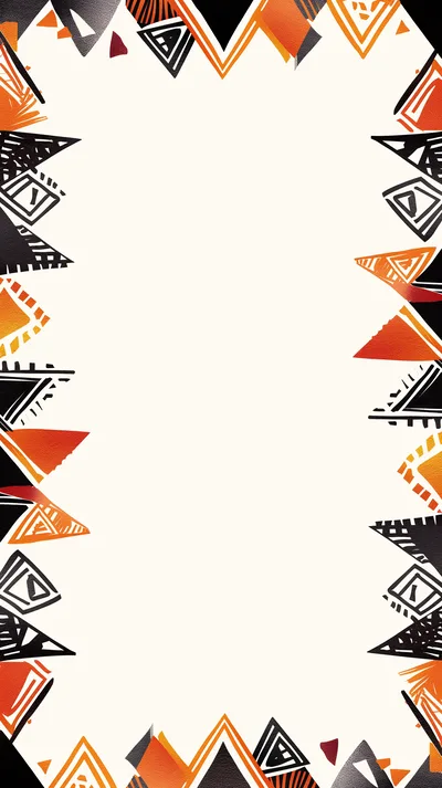 Tribal Geometric Pattern Border Frame Design