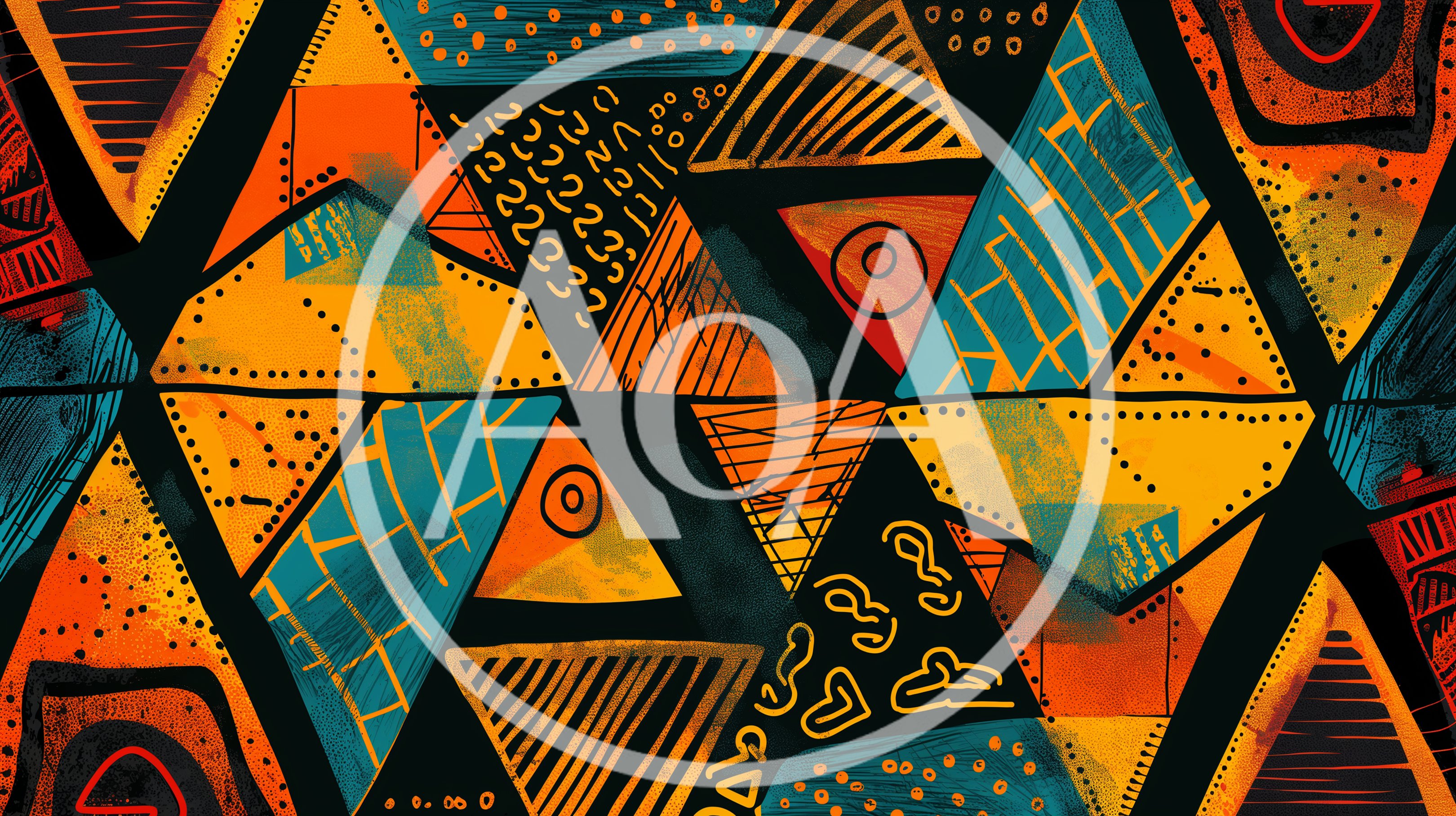 Abstract Geometric Pattern With Tribal Inspired Shapes